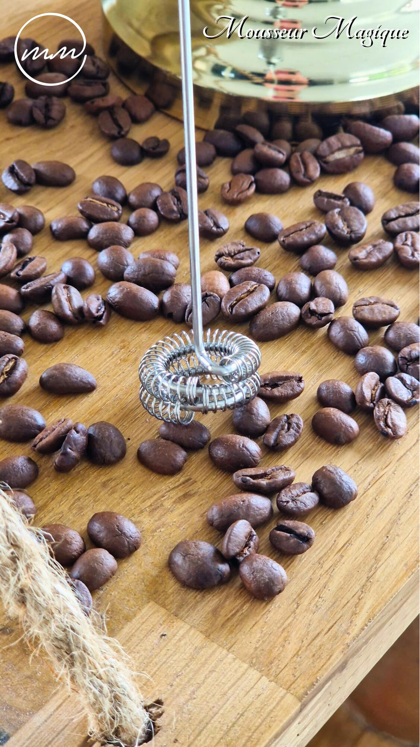 Tige double spiral en inox pour une mousse homogène et onctueuse