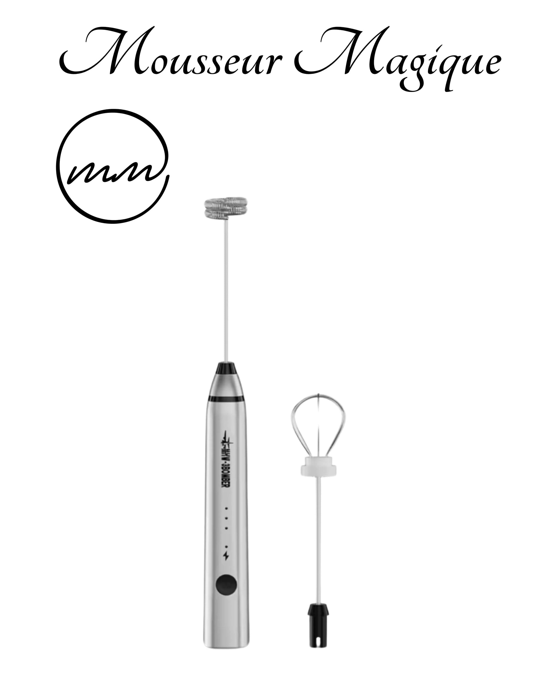 mousseur à lait électrique portable argent