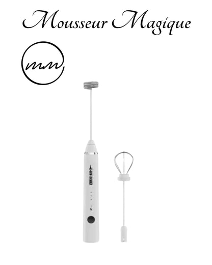 mousseur à lait électrique portable blanc