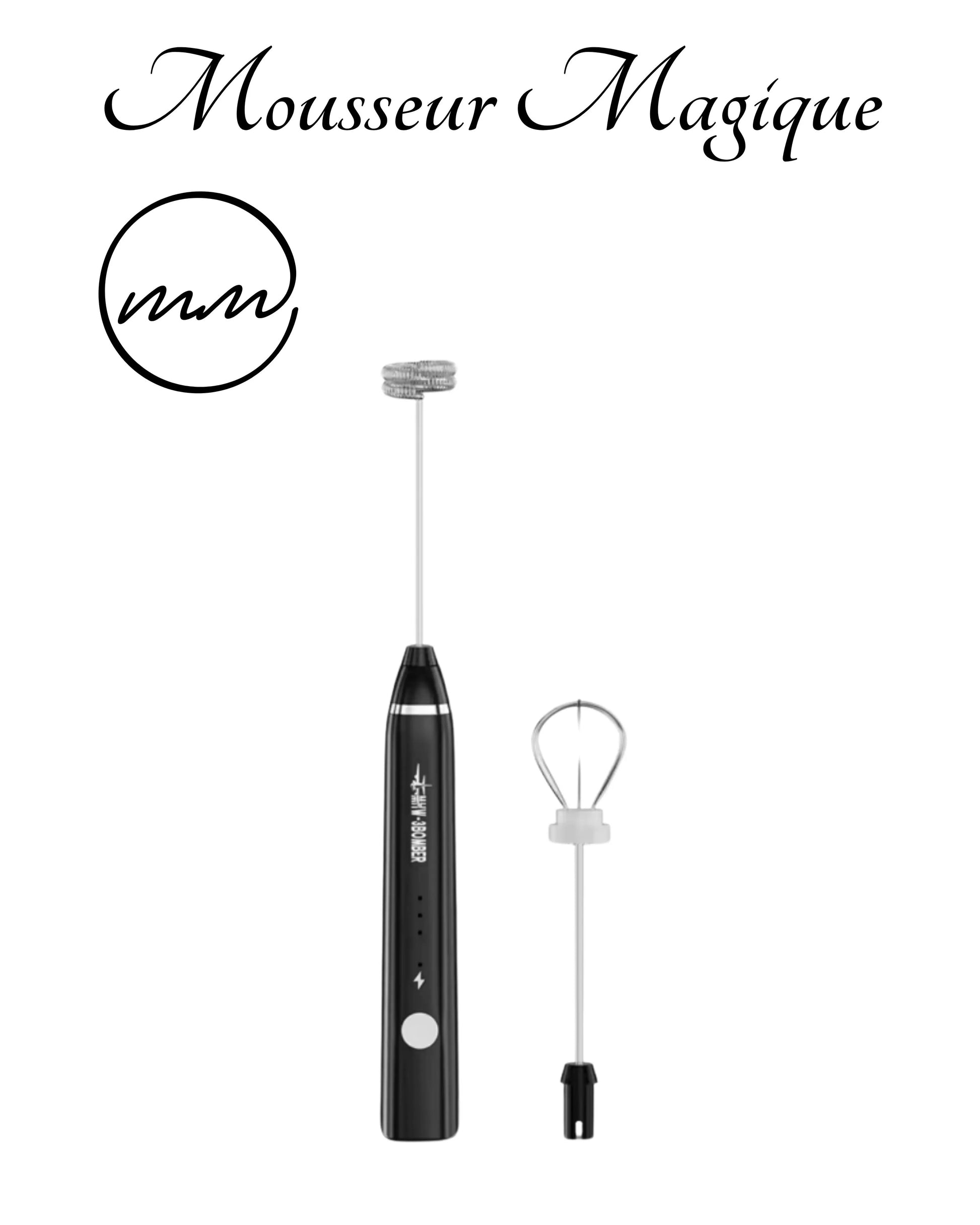 mousseur à lait électrique portable noir