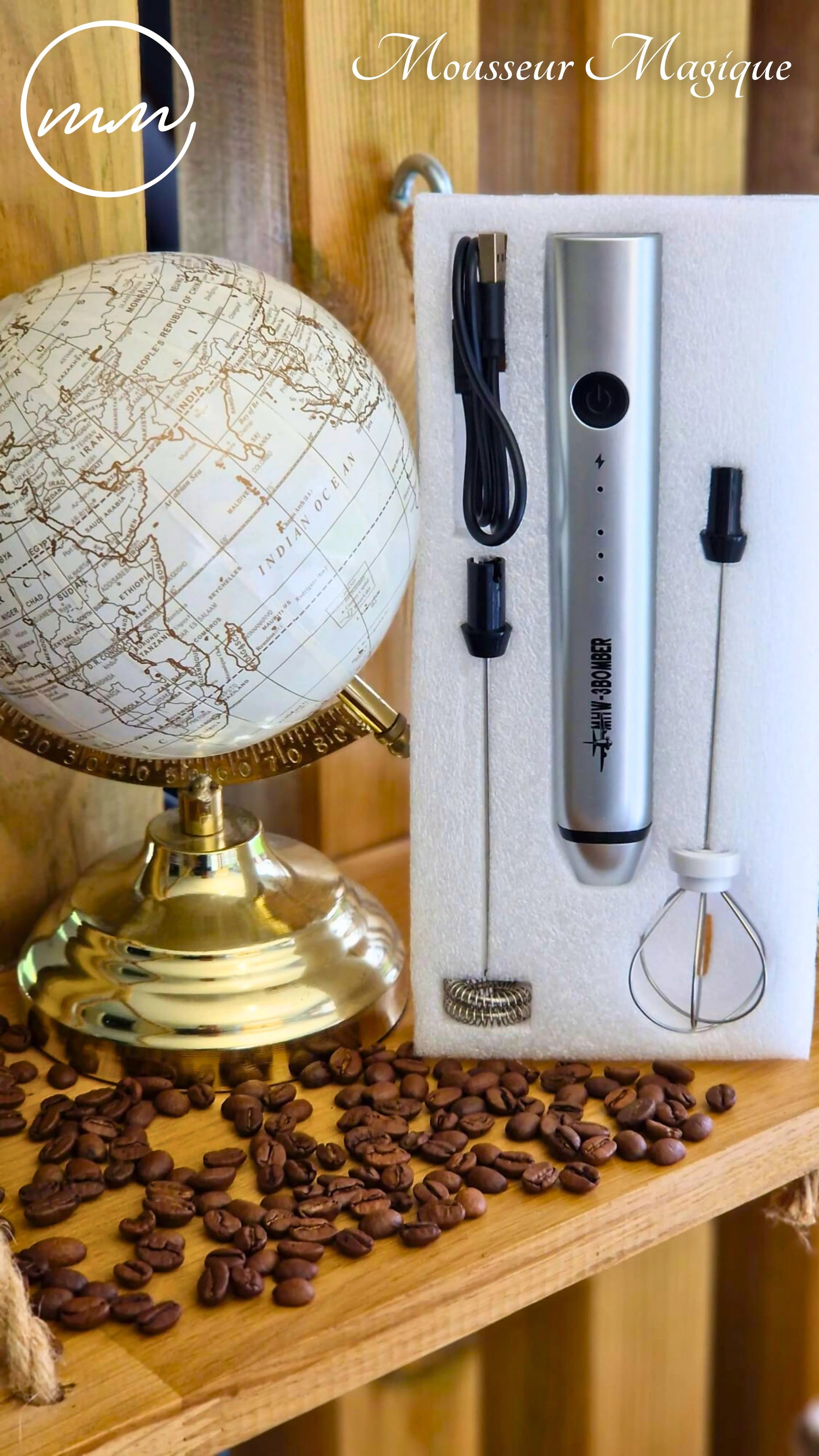 Emballage élégant du mousseur à lait Mousse Magique, prêt à offrir