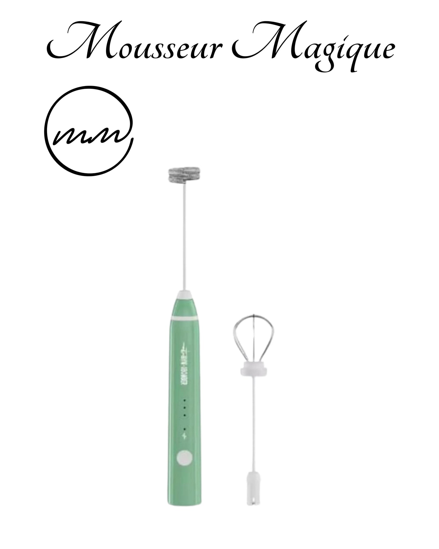 mousseur à lait électrique portable vert